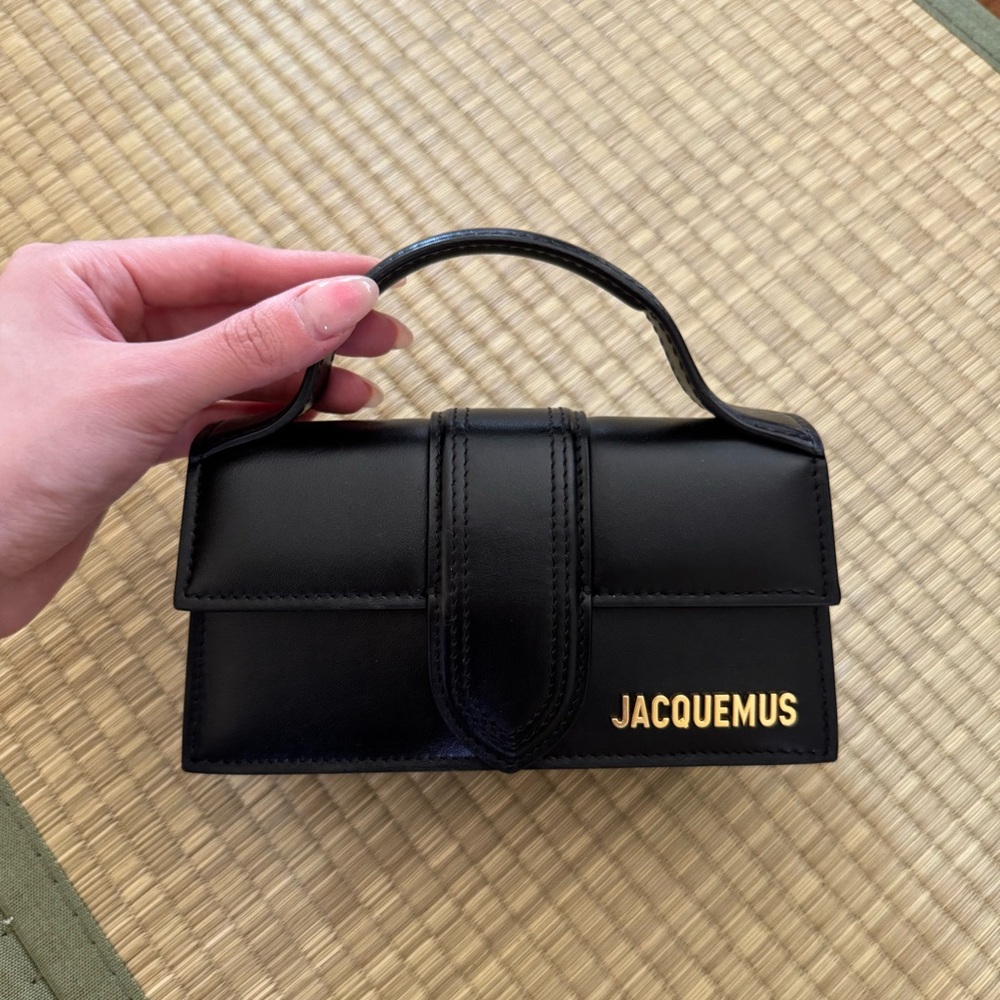 Jacquemus Bambino Black Leather Mini Top-Handle Bag